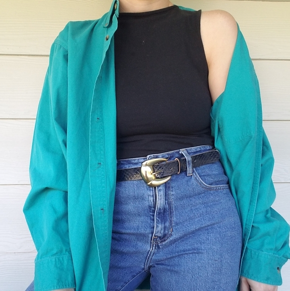 Vintage 90s Buggle Boy Casual Button Down Top Preppy Academic Sz Med. Unisex - Picture 7 of 11